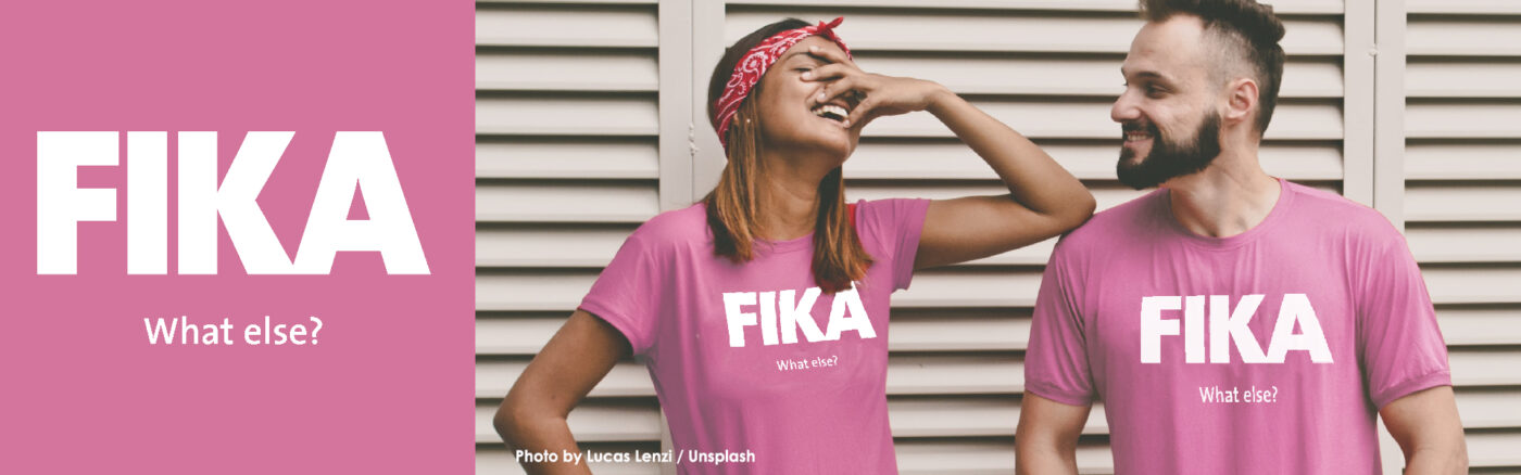 Couple with the pink Fika t-shirts